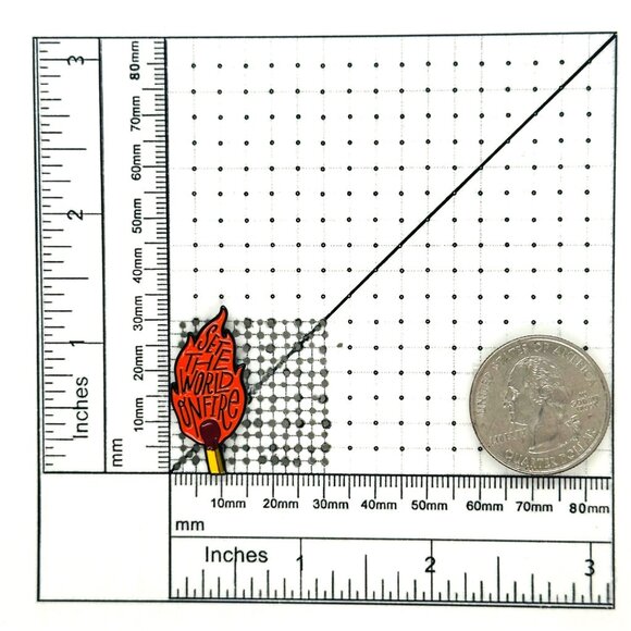 ⭐Cartoon Set the world on fire Enamel Pin Matches Flame Blaze Brooch Bag Clothes - Picture 6 of 6